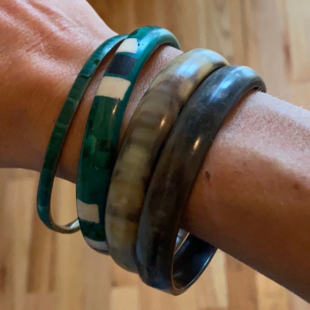 Set of 4 Ugandan bangles - damaged but still cute!